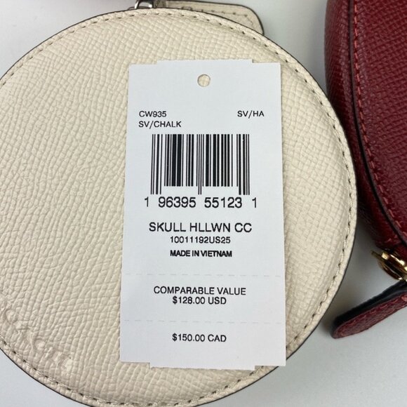 Coach CW935 Skull Halloween + Coach CAA95 Dark Ruby Heart Coin Cases - Picture 8 of 9